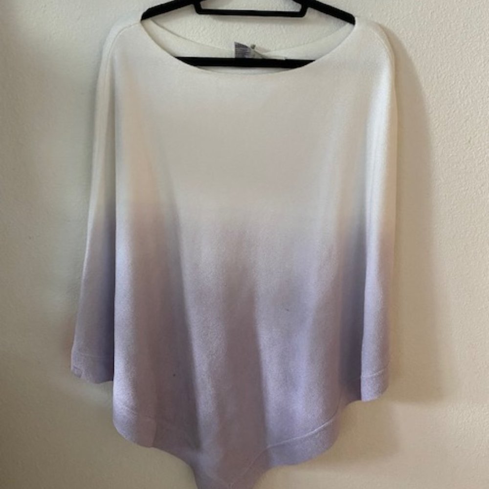 Barefoot Dreams CozyChic Ocean Breeze Poncho, Ombré Violet, One Size